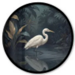 Reiger - Water - Natuur - Modern - Wit Fotolijst rond zonder passe partout klein -3d