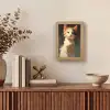 Kat - Geschilderd - Artistiek - Wit Light Box met kabel (Tafellamp) klein -sfeer2