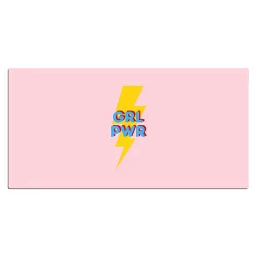 Grl pwr - Bliksem - Roze Muismat XXL klein -3d_leeg