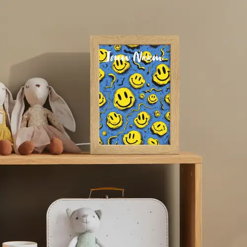 Smileys - Geel - Blauw Light Box met kabel (Kinderlampje) klein -sfeer2_kind