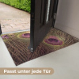 Pauw - Veren - Paars - Groen Deurmat klein -USP_DE