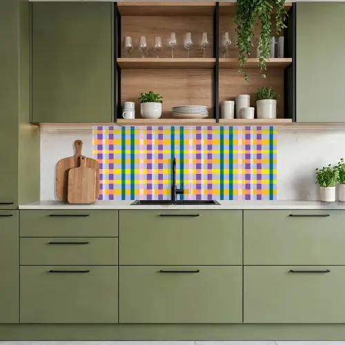 Ruit - Patroon - Kleurrijk keuken achterwand 2 middel 871 -sfeer3