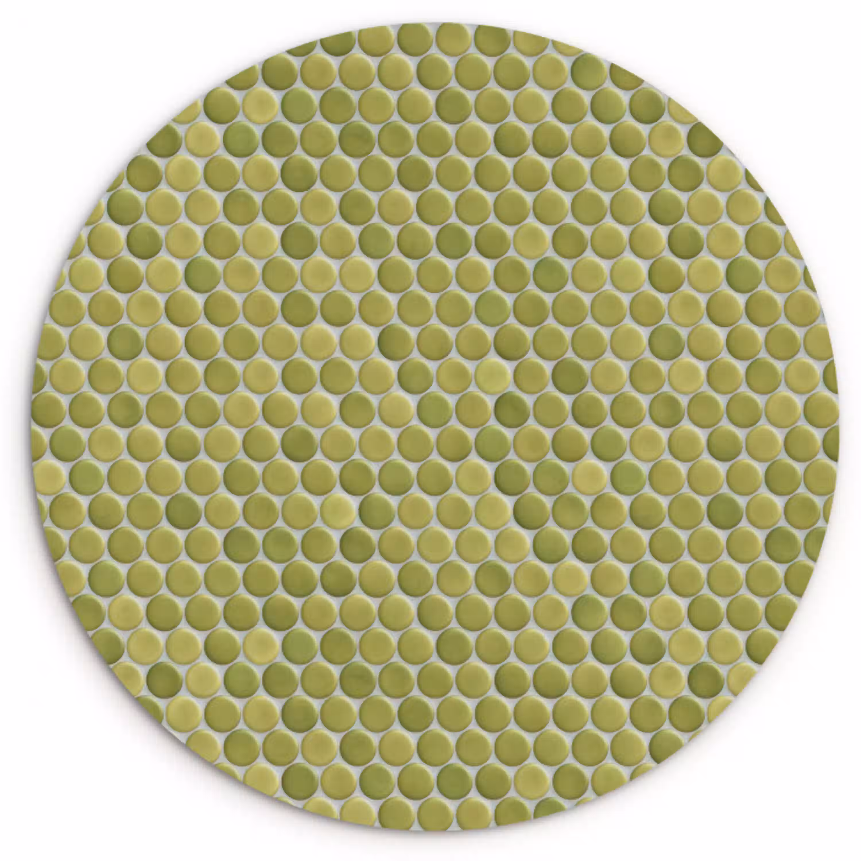 Penny - Mozaïek - Olijfgroen Wandcirkel kunststof plaat 5mm dik klein 188 -3d