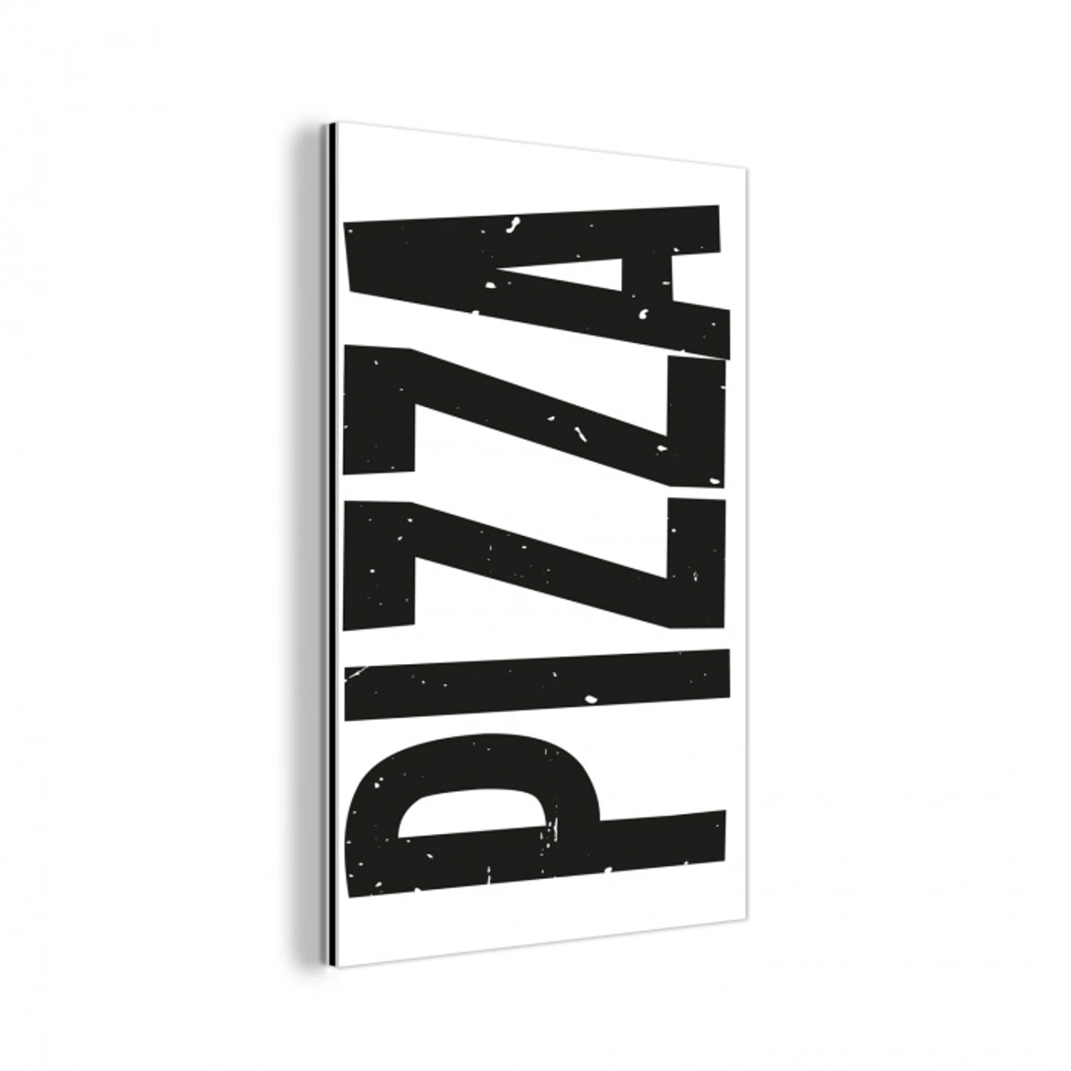 Pizza - Japandi - Decoratie - Vintage aluminium wit klein -3d