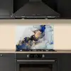 Marmer - Blauw - Goud keuken achterwand spatscherm klein -sfeer1