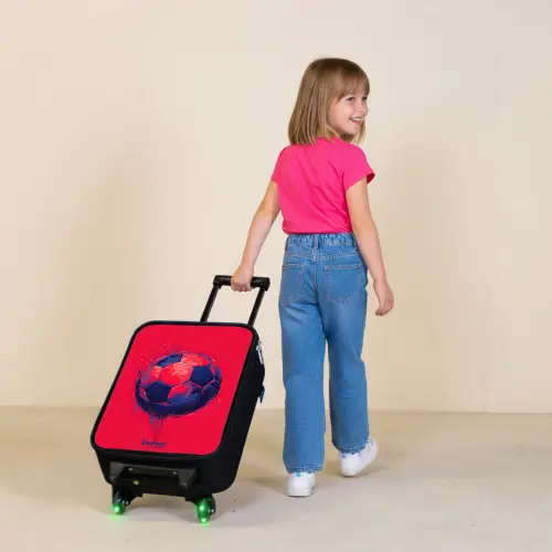 Voetbal - Verf - Blauw - Rood Kinderkoffer - Zwart klein -sfeer1
