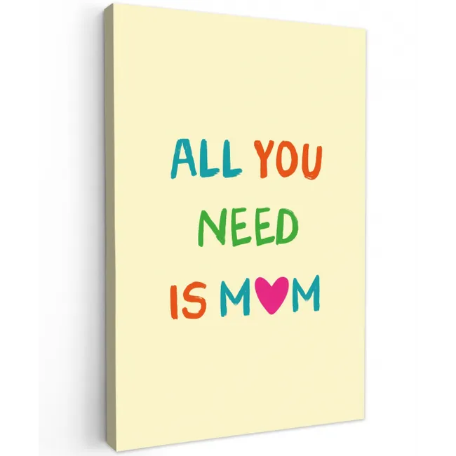 Hartje -  Moeder - Tekst - Kleurrijk Tuinposter op houten frame 2 cm dik middel -3d