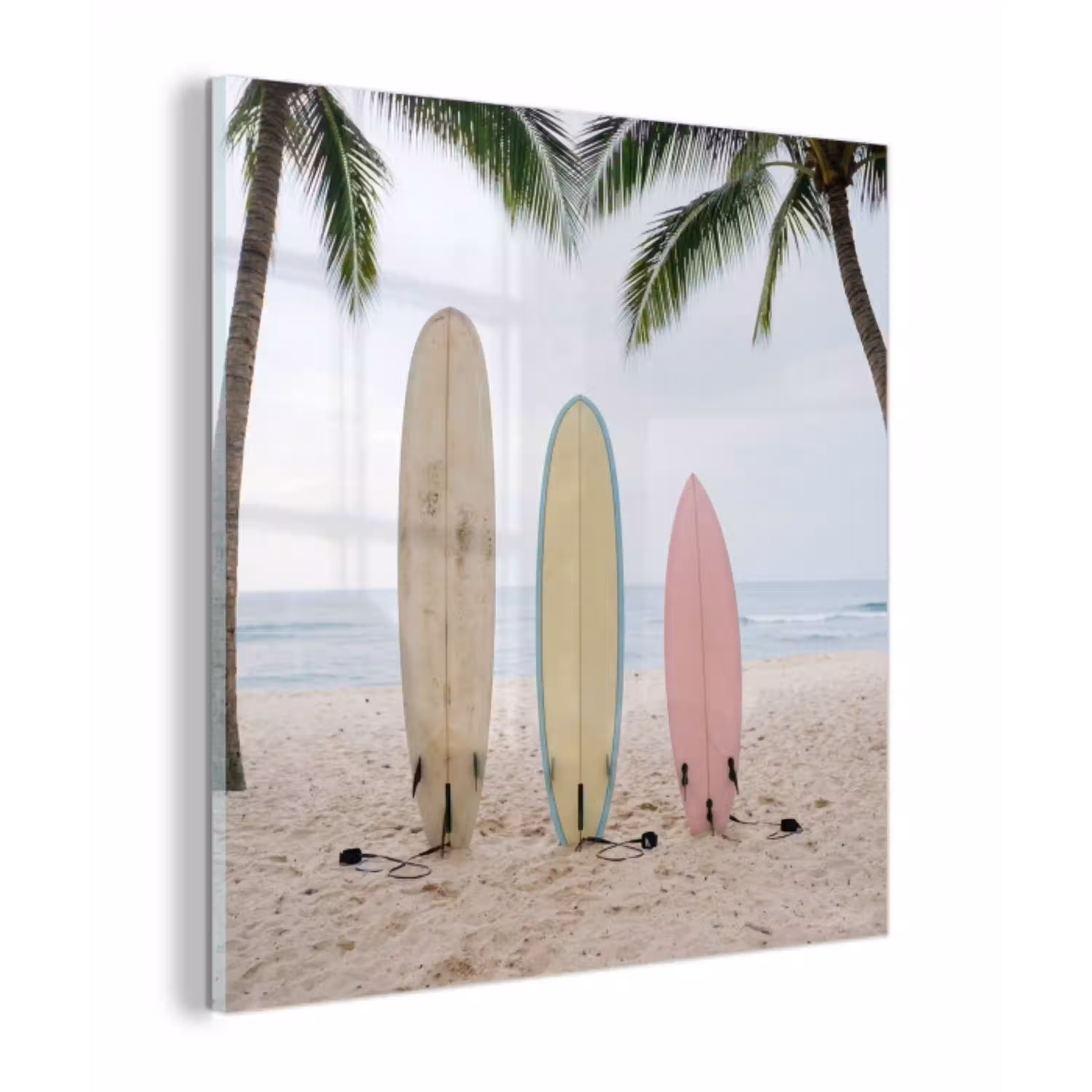 Surfboard - Palmbomen - Kleurrijk plexiglas 5mm klein -z3d