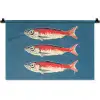 Vissen - Rood - Blauw Wandkleed katoen klein -zz3d
