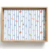 Strepen - Blauw - Patroon - Zomer Dienblad Rechthoek middel 911 -z3d_shopping