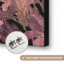 Lelies - Patroon - Paars - Goud Textielframe zwart klein 947 -USP_ophangsysteemNL