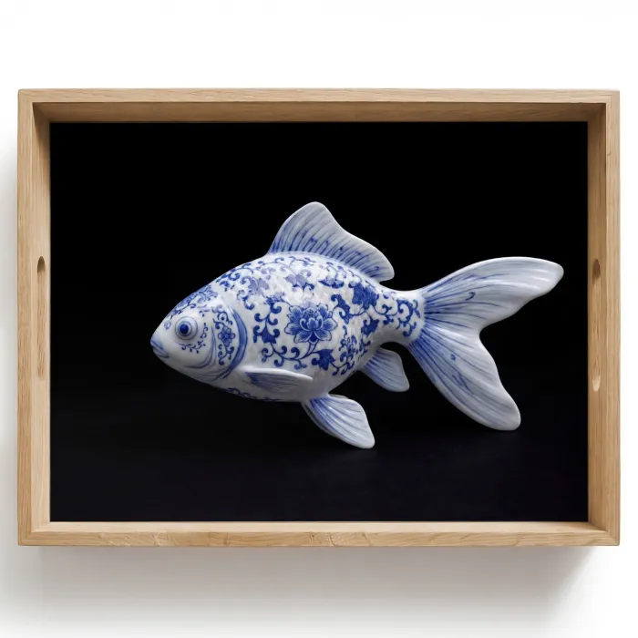 Porselein - Goudvis - Delfts - Blauw Dienblad Rechthoek middel -z3d_shopping