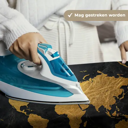 Wereldkaart - Goud - Marmer Wandkleed katoen klein -sfeer9