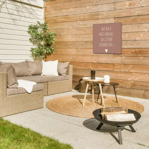 Wat ben je mooi vandaag - Spreuken - Quotes Tuinposter op houten frame 2 cm dik klein -sfeer2