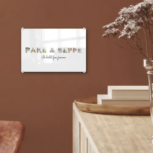 Pake & Beppe - Lettercollage plexiglas 5mm klein -sfeer5