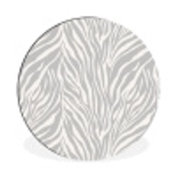 Zebra - Motief - Grijs Wandcirkel aluminium klein 190 -3d