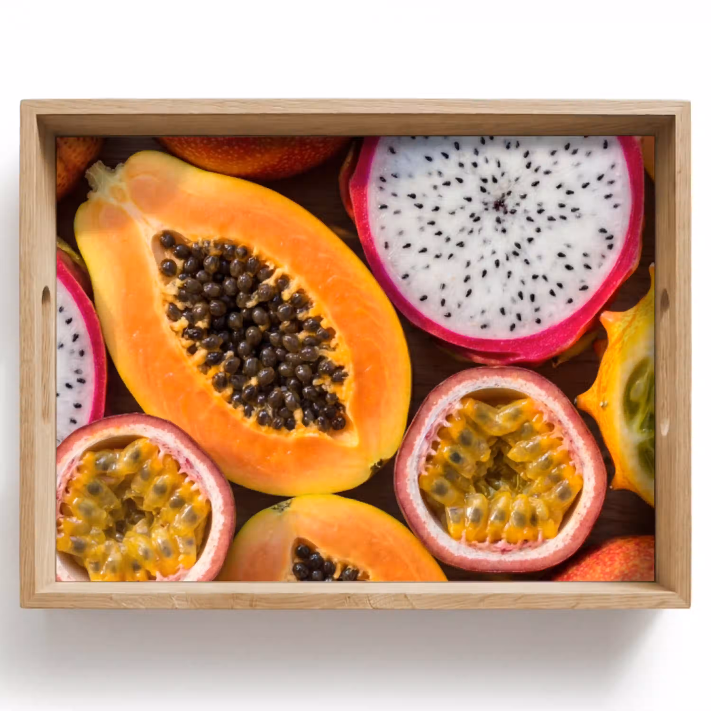 Fruit - Geopend - Tropisch - Eten - Kleurrijk Dienblad Rechthoek middel -z3d_shopping