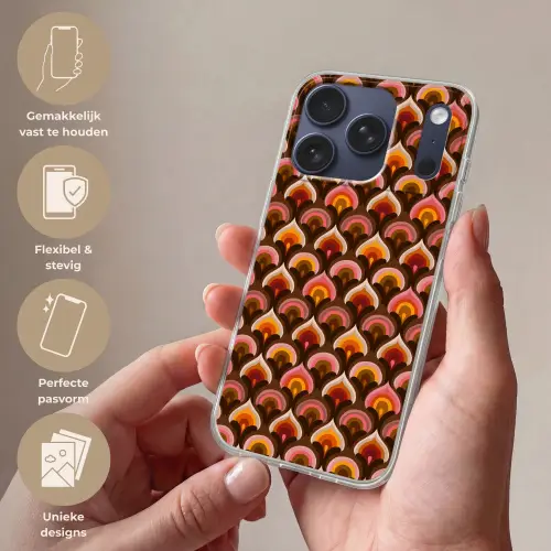 Patroon - Retro - Kleurrijk Telefoonhoesje iPhone 17 Pro klein 878 -sfeer3_NL