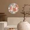 Lelies - Meeldraden - Roze - Wazig Wandcirkel kunststof plaat 5mm dik klein -sfeer1