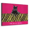 Kat - Baas - Roze - Tijgerprint Textielframe zwart klein -3d