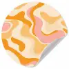 Abstract - Golvend - Oranje Wandcirkel behangsticker klein -3d