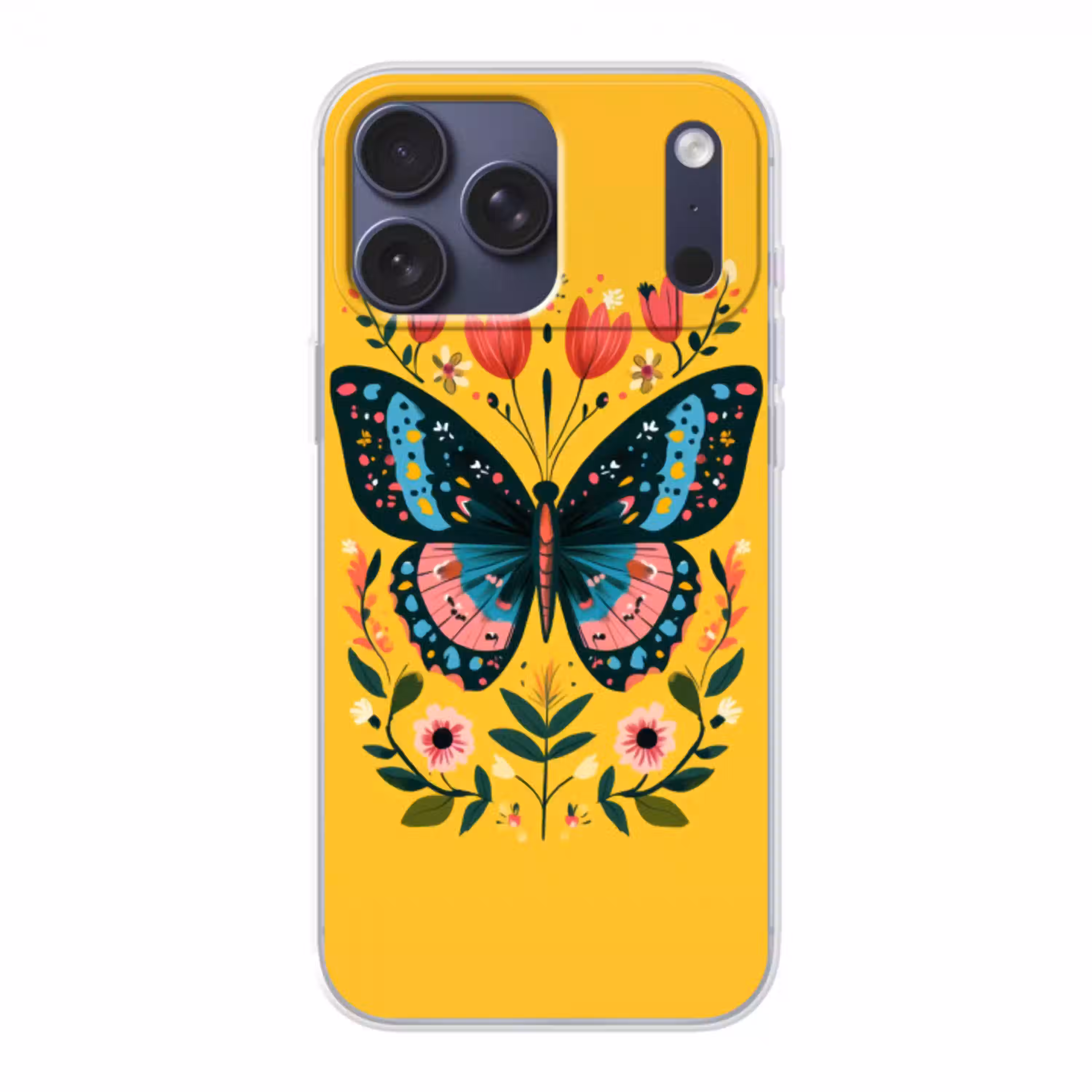 Bloemen - Kleurrijk - Vlinder - Sierlijk Telefoonhoesje iPhone 17 Pro Max klein -3d