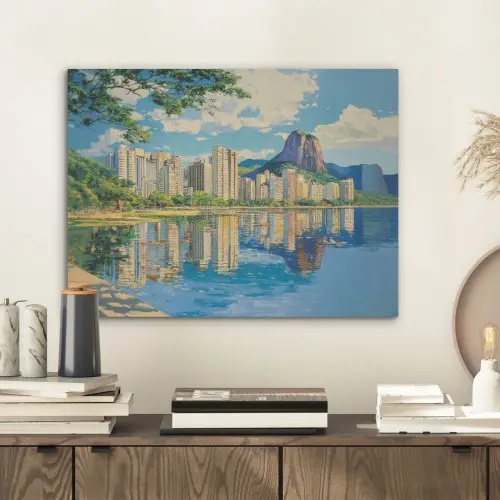 Berg - Skyline - Strand - Water PET vilt klein -sfeer1
