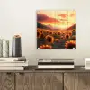 Zonnebloemen - Zonsondergang - Landschap plexiglas 5mm klein -sfeer1