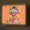 Vlinders - Vrouw - Zonnebril - Kleurrijk Light Box met batterij (Wandlamp) middel -z3d_website