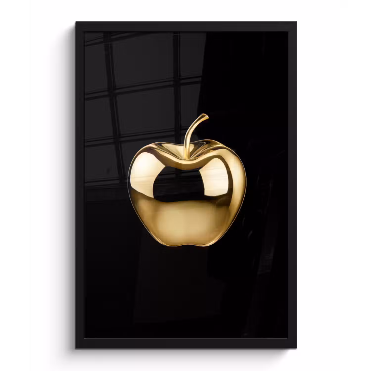 Poster met lijst - Appel - Goud - Chrome - Zwart