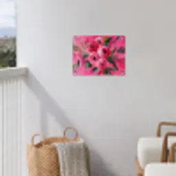 Bloemen - Verf - Roze tuinposter los doek klein -sfeer8