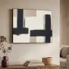 Zwart - Abstract - Japandi Textielframe zwart klein -sfeer3