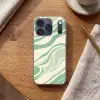 Organische lijnen - Mintgroen - Marmer Telefoonhoesje iPhone 17 Pro klein -sfeer1