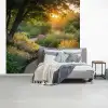 Pad - Bloemen - Park fotobehang vinyl groot -slaapkamer