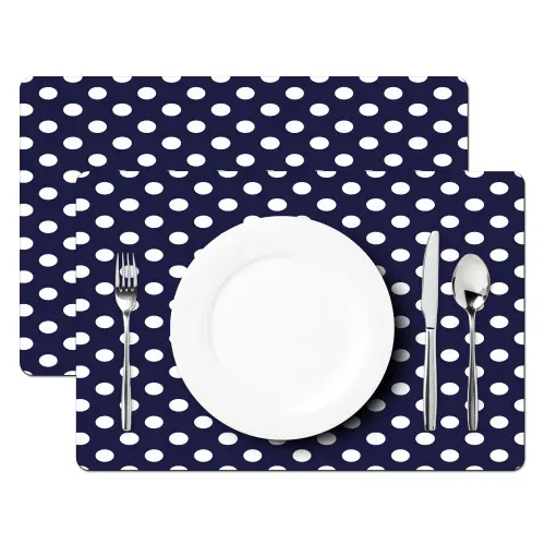 Oceaan - Stippen - Blauw - Wit Placemat vinyl groot 368 -zzsfeer2_Kitchenyeah-website