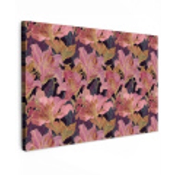 Lelies - Patroon - Roze - Goud Tuinposter op houten frame 2 cm dik klein 845 -3d