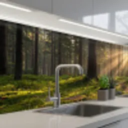 Bos - Zonlicht - Gras keuken achterwand 2 middel -3d_schuin