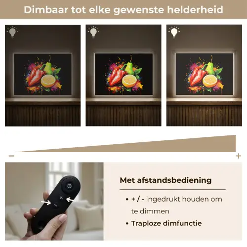 Paprika - Peer - Citroen - Graffiti - Verf - Abstract Light Box met batterij (Wandlamp) middel -USP_dimbaarNL