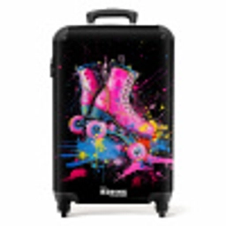 Roze rolschaatsen met verf NBS - Handbagage koffer - Unisex middel -productfoto_recht