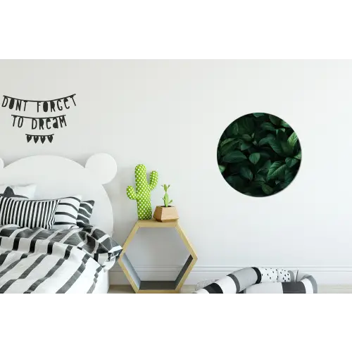 Bladeren - Ovaal - Groen - Nerven Wandcirkel aluminium klein -kinderkamer
