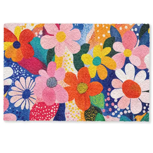Bloemen - Kleurrijk - Stippen Deurmat klein -zkaufland3d