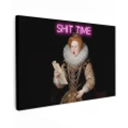 Portret - Humor - Neon Tuinposter op houten frame 2 cm dik klein -3d
