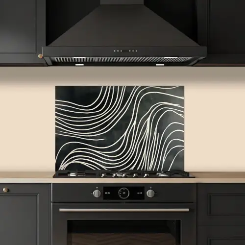 Lijnen - Patroon - Abstract - Wit keuken achterwand spatscherm klein -sfeer1