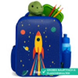 Raket - Sterren - Planeet - Ruimte Kinderrugzak - Blauw middel -inhoud_DE