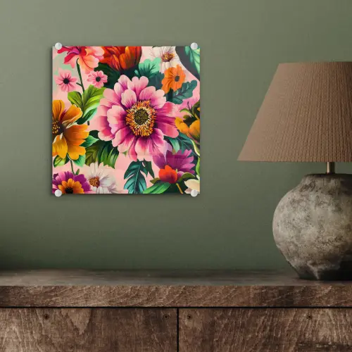 Bloemen - Kleurrijk - Roze plexiglas 5mm klein -sfeer3