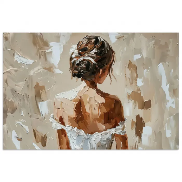Vrouw - Verf - Abstract - Beige - Modern poster papier klein -3d