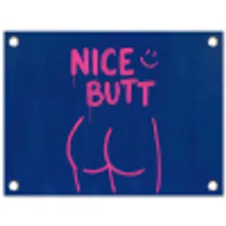 Brutaal - Grappig - Blauw tuinposter los doek klein -3d