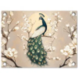 Pauw - Tak - Bloemen tuinposter los doek klein -3d