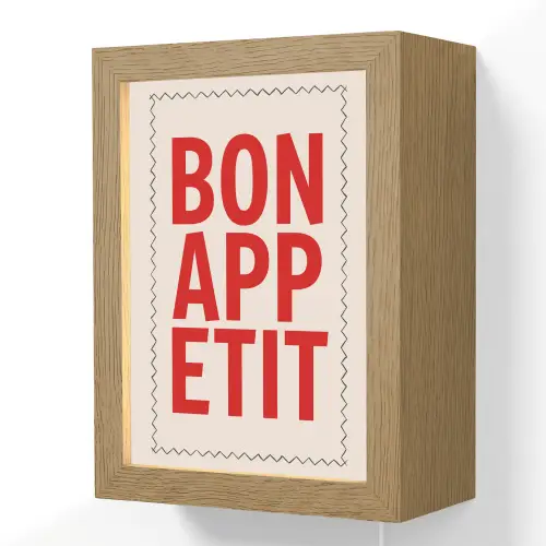 Blokletters - Rood - Kartelrand Light Box met kabel (Wandlamp) klein -3d