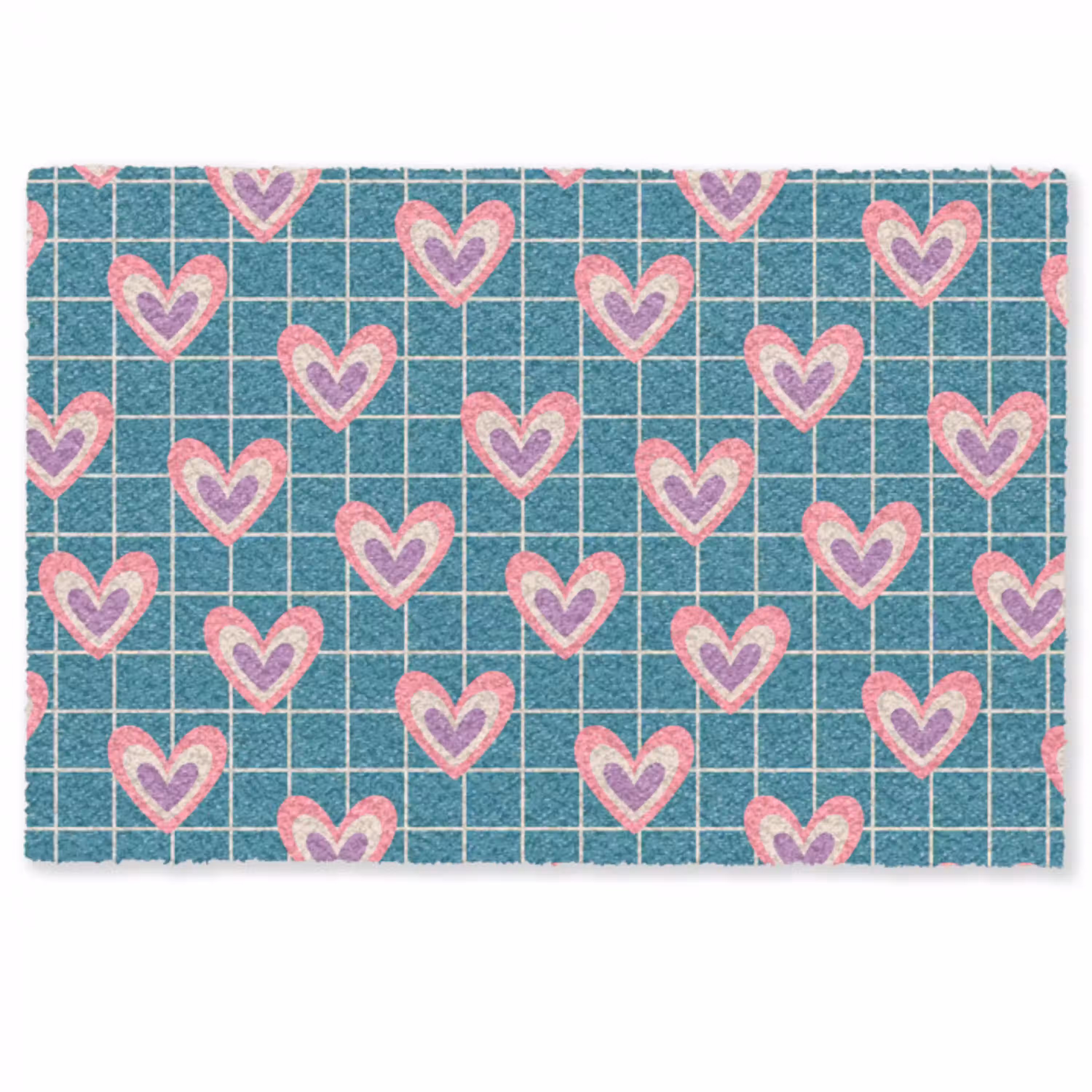 Hartjes - Raster - Patroon - Blauw Deurmat klein 898 -zkaufland3d